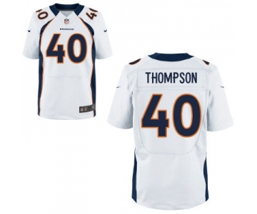 Men's Denver Broncos #40 Juwan Thompson White Road NFL Nike Elite Jersey