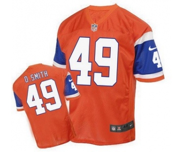 Men's Denver Broncos #49 Dennis Smith Retired Player Orange 1998 Retro Elite Jersey