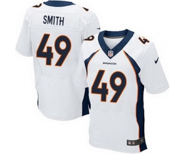Men's Denver Broncos #49 Dennis Smith White Retired Player NFL Nike Elite Jersey