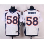 Men's Denver Broncos #58 Von Miller White Road NFL Nike Elite Jersey