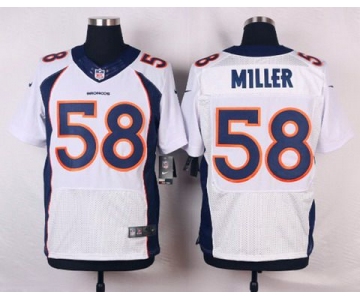Men's Denver Broncos #58 Von Miller White Road NFL Nike Elite Jersey