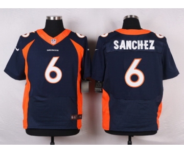 Men's Denver Broncos #6 Mark Sanchez Navy Blue Alternate NFL Nike Elite Jersey