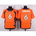 Men's Denver Broncos #6 Mark Sanchez Orange Team Color NFL Nike Elite Jersey