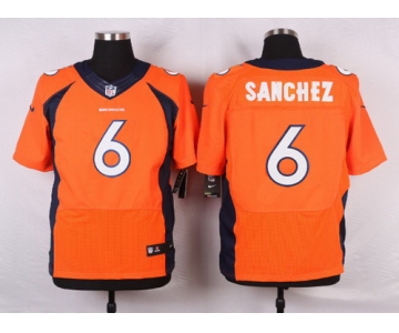 Men's Denver Broncos #6 Mark Sanchez Orange Team Color NFL Nike Elite Jersey