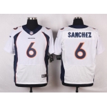 Men's Denver Broncos #6 Mark Sanchez White Road NFL Nike Elite Jersey