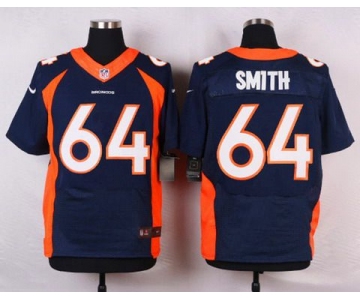 Men's Denver Broncos #64 Shelley Smith Navy Blue Alternate NFL Nike Elite Jersey