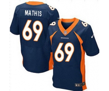 Men's Denver Broncos #69 Evan Mathis Navy Blue Alternate NFL Nike Elite Jersey