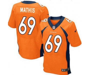 Men's Denver Broncos #69 Evan Mathis Orange Team Color NFL Nike Elite Jersey