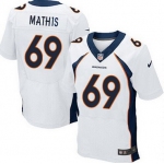 Men's Denver Broncos #69 Evan Mathis White Road NFL Nike Elite Jersey