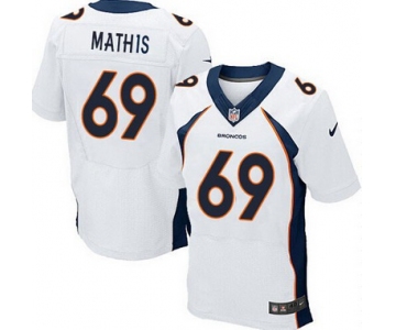 Men's Denver Broncos #69 Evan Mathis White Road NFL Nike Elite Jersey