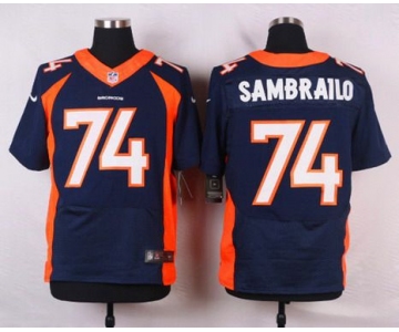 Men's Denver Broncos #74 Ty Sambrailo Navy Blue Alternate NFL Nike Elite Jersey