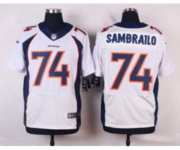 Men's Denver Broncos #74 Ty Sambrailo White Road NFL Nike Elite Jersey