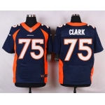 Men's Denver Broncos #75 Chris Clark Navy Blue Alternate NFL Nike Elite Jersey