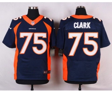 Men's Denver Broncos #75 Chris Clark Navy Blue Alternate NFL Nike Elite Jersey