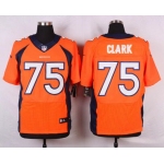 Men's Denver Broncos #75 Chris Clark Orange Team Color NFL Nike Elite Jersey