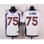 Men's Denver Broncos #75 Chris Clark White Road NFL Nike Elite Jersey