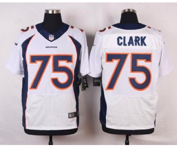 Men's Denver Broncos #75 Chris Clark White Road NFL Nike Elite Jersey