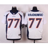 Men's Denver Broncos #77 Gino Gradkowski White Road NFL Nike Elite Jersey