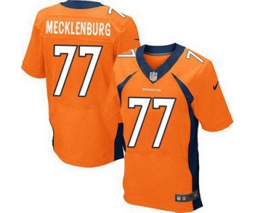 Men's Denver Broncos #77 Karl Mecklenburg Orange Retired Player NFL Nike Elite Jersey