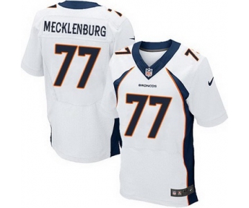 Men's Denver Broncos #77 Karl Mecklenburg White Retired Player NFL Nike Elite Jersey