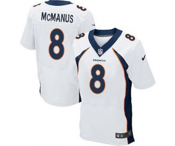 Men's Denver Broncos #8 Brandon McManus White Road NFL Nike Elite Jersey