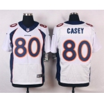 Men's Denver Broncos #80 James Casey White Road NFL Nike Elite Jersey