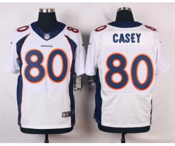 Men's Denver Broncos #80 James Casey White Road NFL Nike Elite Jersey