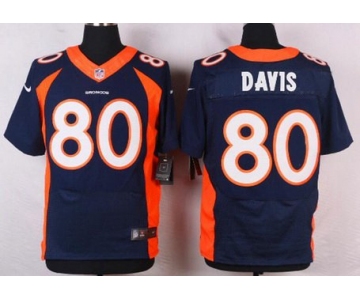 Men's Denver Broncos #80 Vernon Davis Navy Blue Alternate NFL Nike Elite Jersey