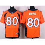 Men's Denver Broncos #80 Vernon Davis Orange Team Color NFL Nike Elite Jersey