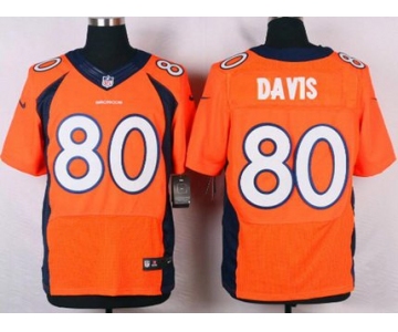 Men's Denver Broncos #80 Vernon Davis Orange Team Color NFL Nike Elite Jersey