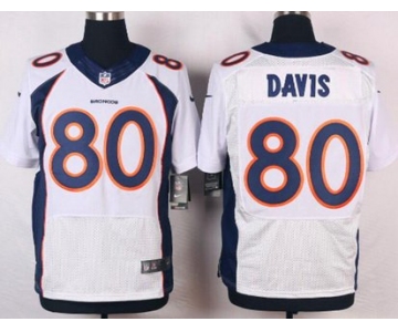 Men's Denver Broncos #80 Vernon Davis White Road NFL Nike Elite Jersey