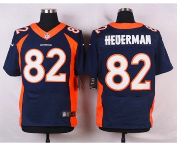 Men's Denver Broncos #82 Jeff Heuerman Navy Blue Alternate NFL Nike Elite Jersey