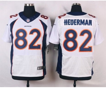 Men's Denver Broncos #82 Jeff Heuerman White Road NFL Nike Elite Jersey