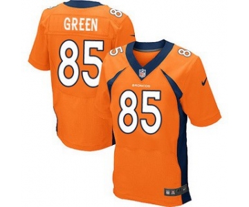 Men's Denver Broncos #85 Virgil Green Orange Team Color NFL Nike Elite Jersey