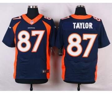 Men's Denver Broncos #87 Jordan Taylor Navy Blue Alternate NFL Nike Elite Jersey