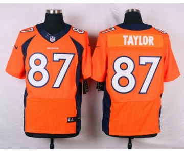 Men's Denver Broncos #87 Jordan Taylor Orange Team Color NFL Nike Elite Jersey