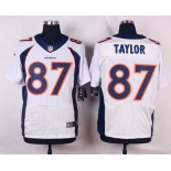 Men's Denver Broncos #87 Jordan Taylor White Road NFL Nike Elite Jersey