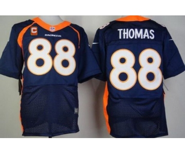 Men's Denver Broncos #88 Demaryius Thomas Navy Blue Alternate C Patch NFL Nike Elite Jersey