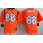 Men's Denver Broncos #88 Demaryius Thomas Orange Team Color C Patch NFL Nike Elite Jersey