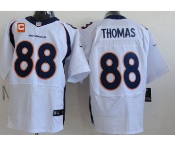 Men's Denver Broncos #88 Demaryius Thomas White Road C Patch NFL Nike Elite Jersey
