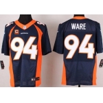 Men's Denver Broncos #94 DeMarcus Ware Navy Blue Alternate C Patch NFL Nike Elite Jersey