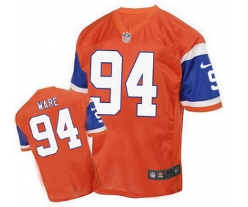 Men's Denver Broncos #94 DeMarcus Ware Orange 1998 Retro Elite Jersey