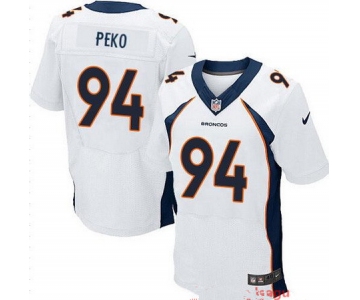 Men's Denver Broncos #94 Domata Peko White Road Stitched NFL Nike Elite Jersey