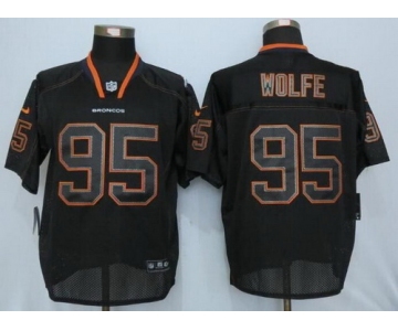 Men's Denver Broncos #95 Derek Wolfe Lights Out Black NFL Nike Elite Jersey