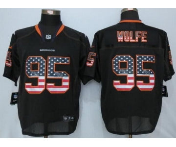 Men's Denver Broncos #95 Derek Wolfe Lights Out Black Ornamented NFL Nike Elite Jersey