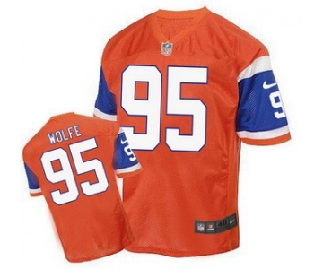 Men's Denver Broncos #95 Derek Wolfe Orange 1998 Retro Elite Jersey