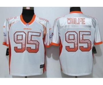 Men's Denver Broncos #95 Derek Wolfe White Drift Fashion NFL Nike Elite Jersey