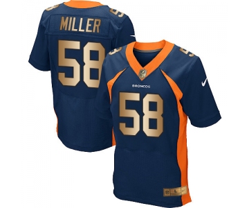 Nike Broncos #58 Von Miller Navy Blue Alternate Men's Stitched NFL New Elite Gold Jersey