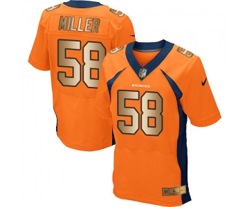 Nike Broncos #58 Von Miller Orange Team Color Men's Stitched NFL New Elite Gold Jersey