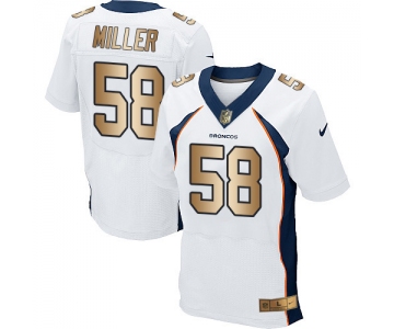 Nike Broncos #58 Von Miller White Men's Stitched NFL New Elite Gold Jersey